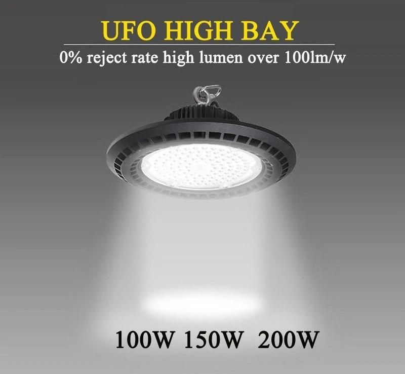 Hairolux Industry 100W 150W 200W Highbay Lighting IP65 130lm/W Waterproof UFO LED High Bay Lights