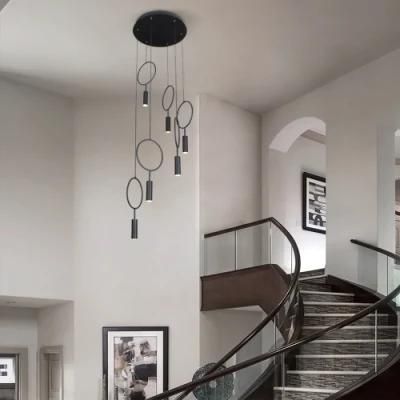 Masivel Modern Circle Rings Design Staircase Lobby LED Pendant Light