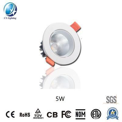 Die-Casting Aluminum Radiator LED Downlight 5W 85-265V with Ce RoHS