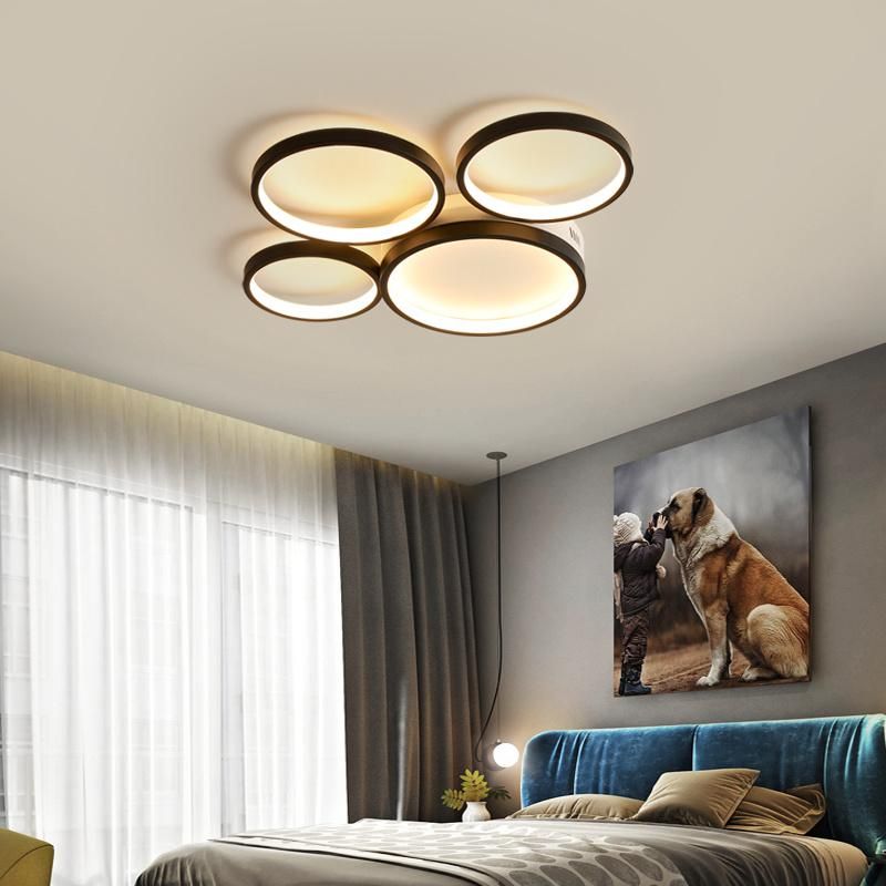 2021 New Modern Rings Living Room Hotel Acrylic LED Ceiling Lamp