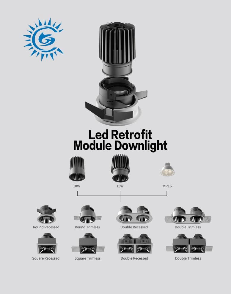 7W 10W 15W Dimmable Recessed COB LED Ceiling Downlight