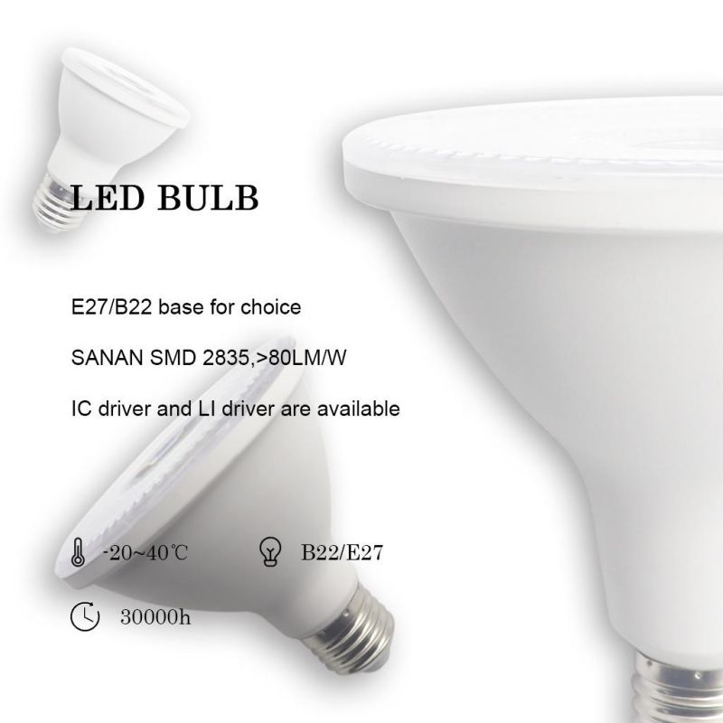 LED PAR Reflector Bulb PAR30 Rar38 High Lumen Similar COB Lens 10W 20W Bulb Lamp