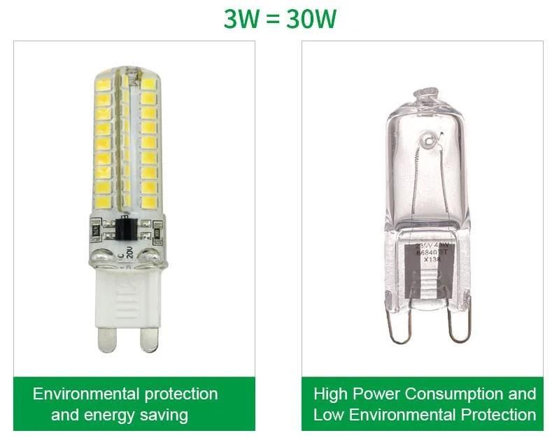 LED G9 LED Bulb 3W 300lm Silicone Body LED Bulb for Landscape Fixture Pendant and Courtyard Light