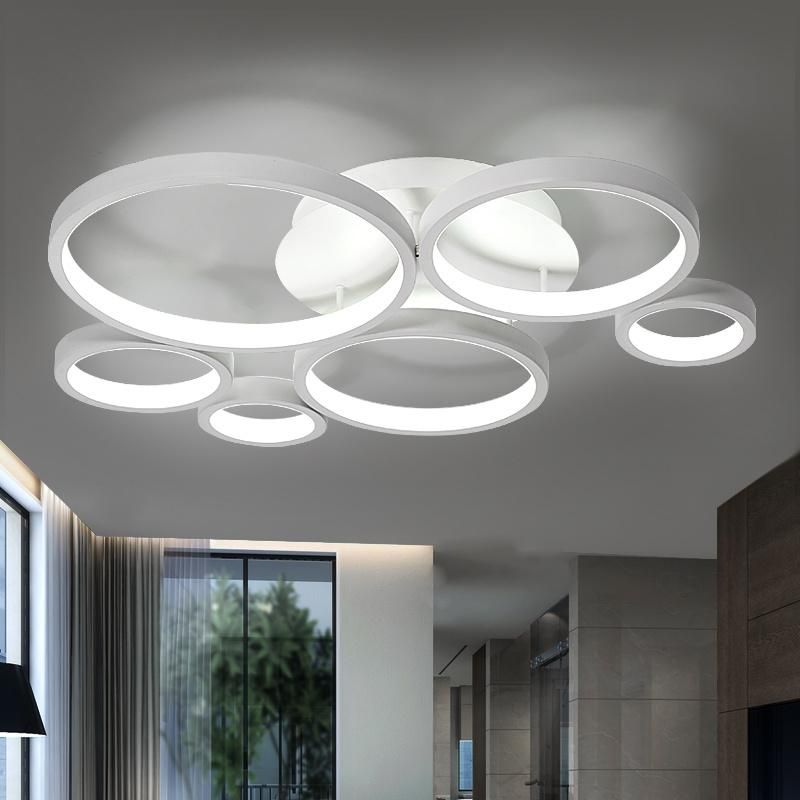 2021 New Modern Rings Living Room Hotel Acrylic LED Ceiling Lamp
