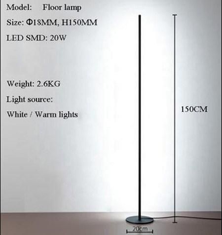 Nordic Vertical Table Lamp with Round Base Living Room Bedroom Bedside