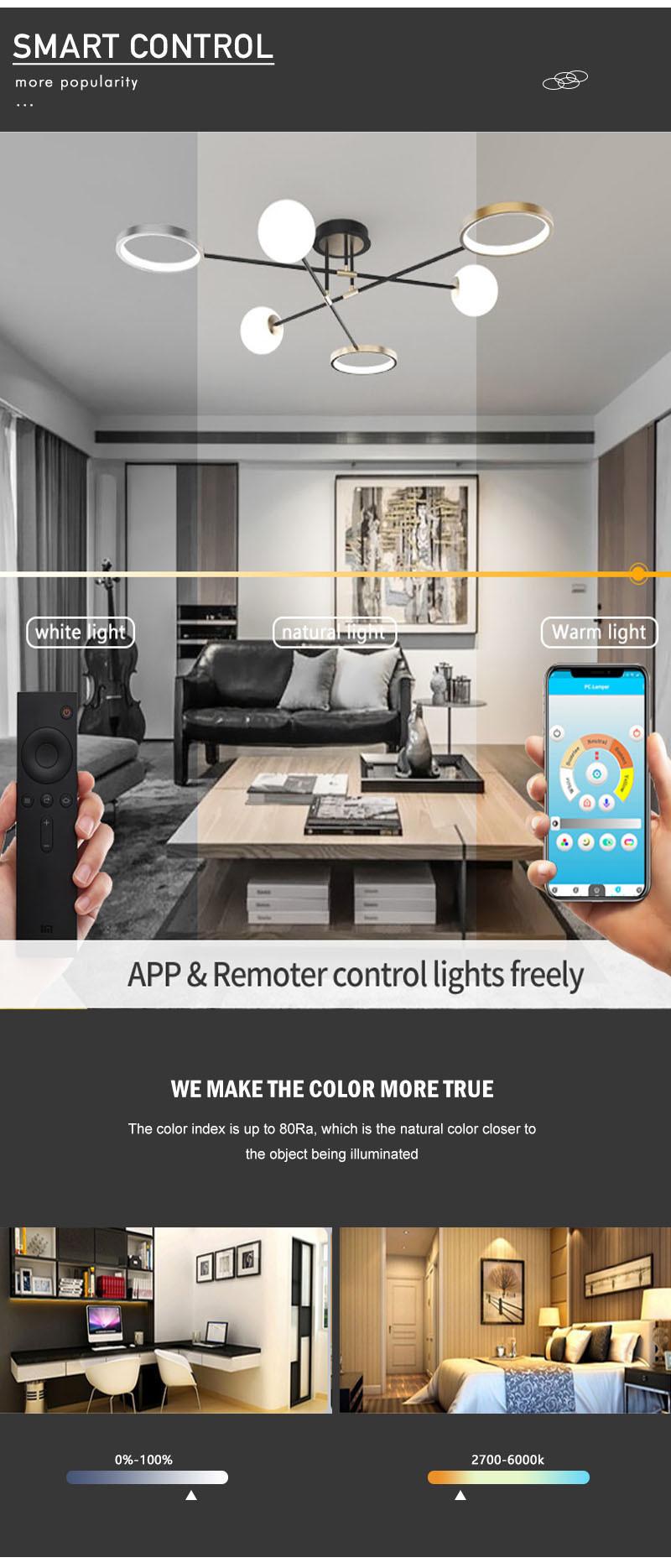 2022 Nordic Living Room Geometry Home Decorative Lamp LED Flush Mount Ceiling Light for Home