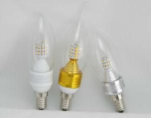 Gold Silver White 4W E14e27e12e15 LED Candle Light for 360 Angle