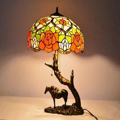 Tiffany Bronze Bedroom Decorative Lighting Stained Glass Table Lamp