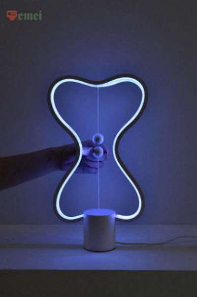 Creative Magnetic Switch Light Double Heart Colorful Fixed Color Small Table Lamp