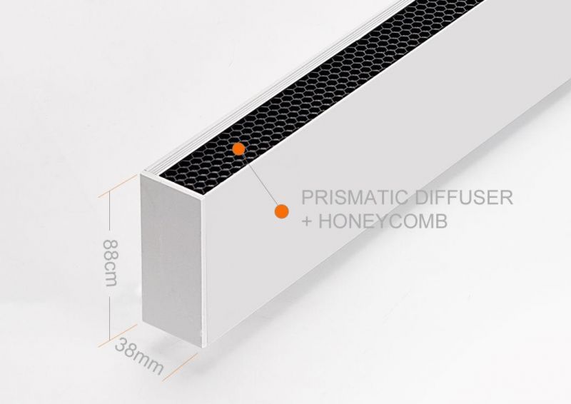 Micro Prismatic Diffuser + Honeycomb Combination Anti Glare 4FT 40W Ceiling Surface Mounted LED Linear Light Pendant Linear