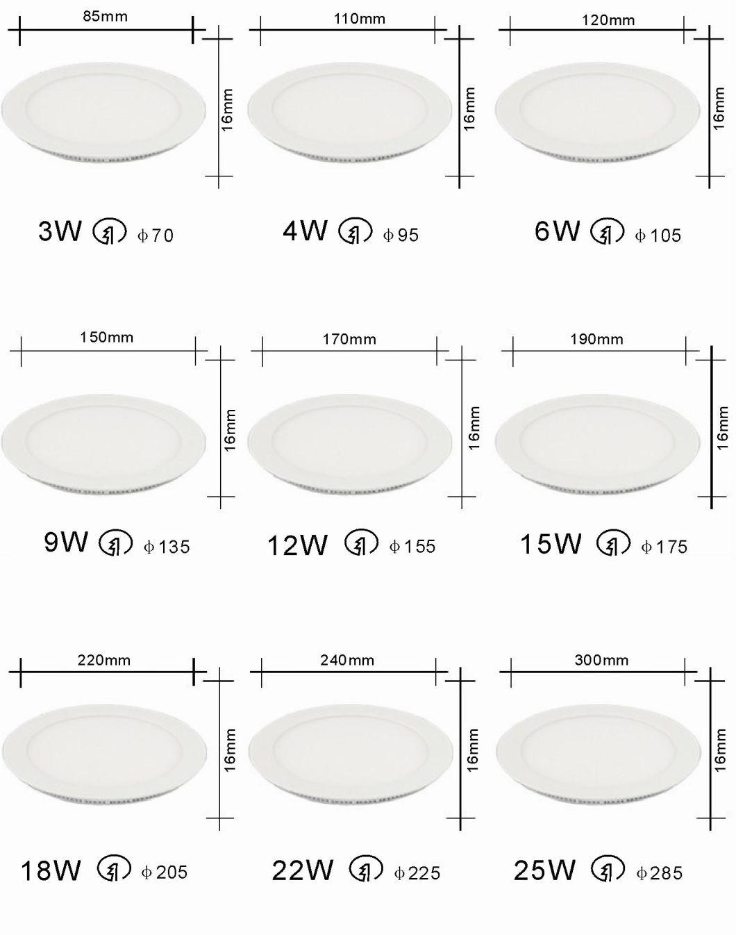 9W LED Panel Light φ 150*16mm