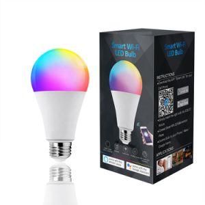 Factory Direct Sale Smart WiFi LED Bulb 9W RGBW/Ww Compatible with Alexa and Google Assistant OEM Available