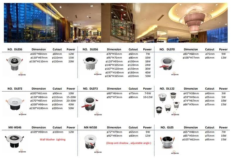 Wholesale Price Adjustable High Power LED Downlight 30W 35W 40W Spot Light for Hotel Projector