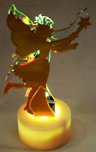 Light up Colour LED Gold Mirror Acrylic Angel Festive Decoration