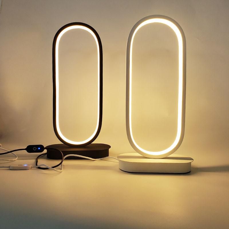 Indoor Simple Nordic Bar Bedroom Bedside Lamp Oval Table Lamp LED