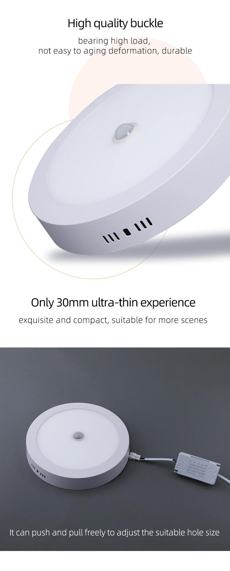 Surface Mounted Motion Sensor Round LED Panel Lighting