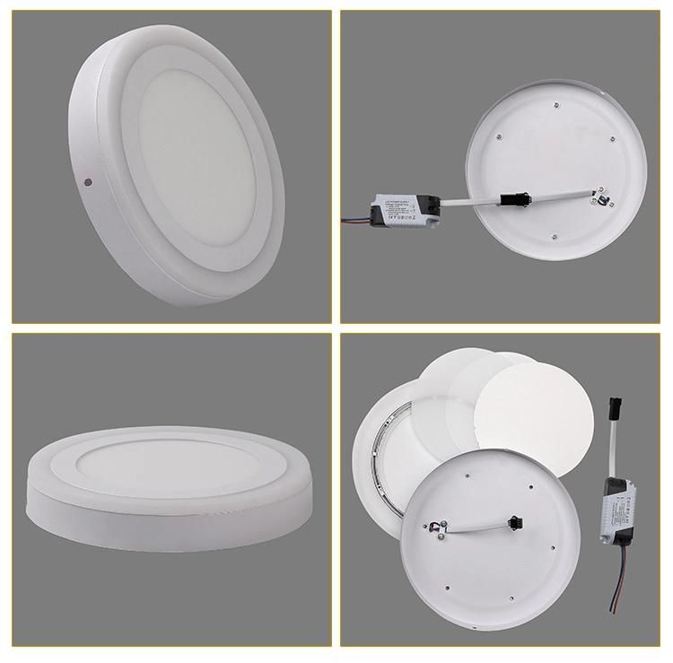 Round White Double Switch LED Panel Lamp 4000K Panel Light