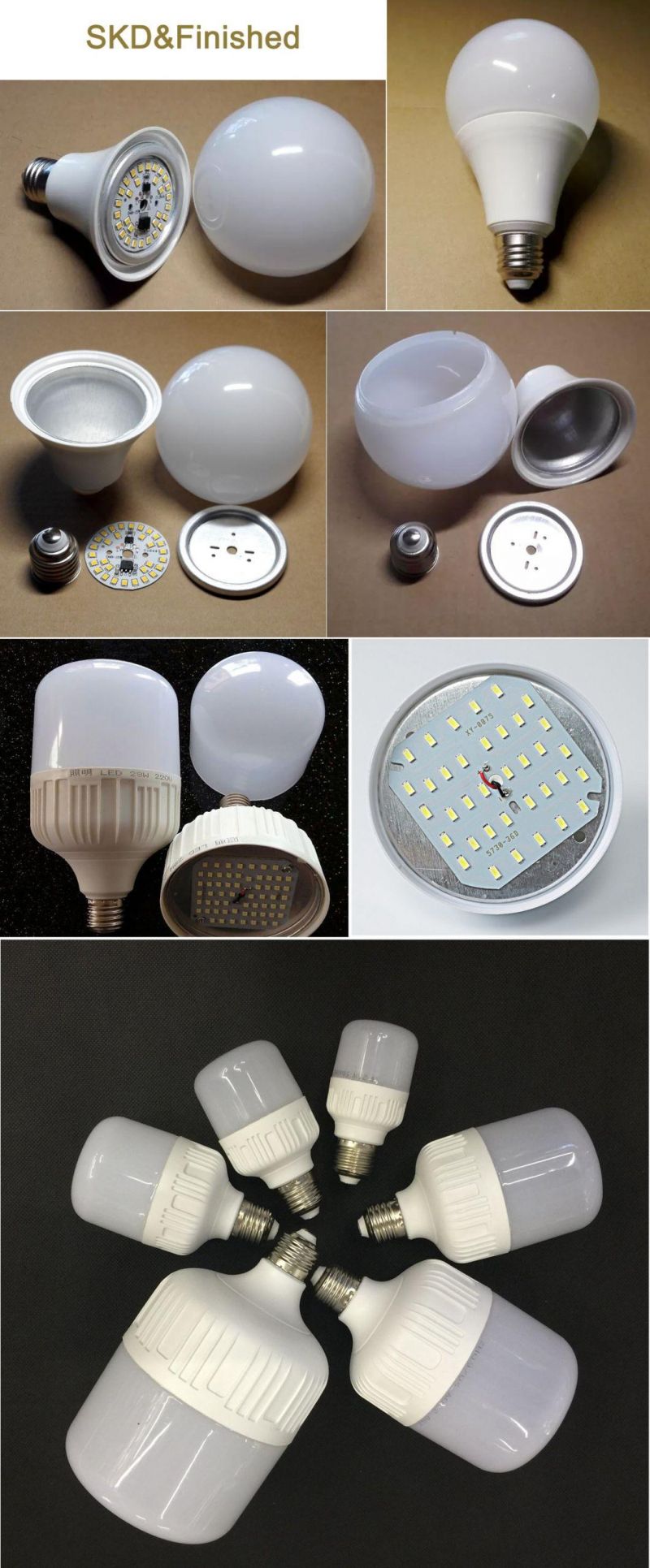 China SKD A60 LED Bulb Light E27 6W SMD2835 Aluminum PC Housing B22 LED Bulb 220V LED