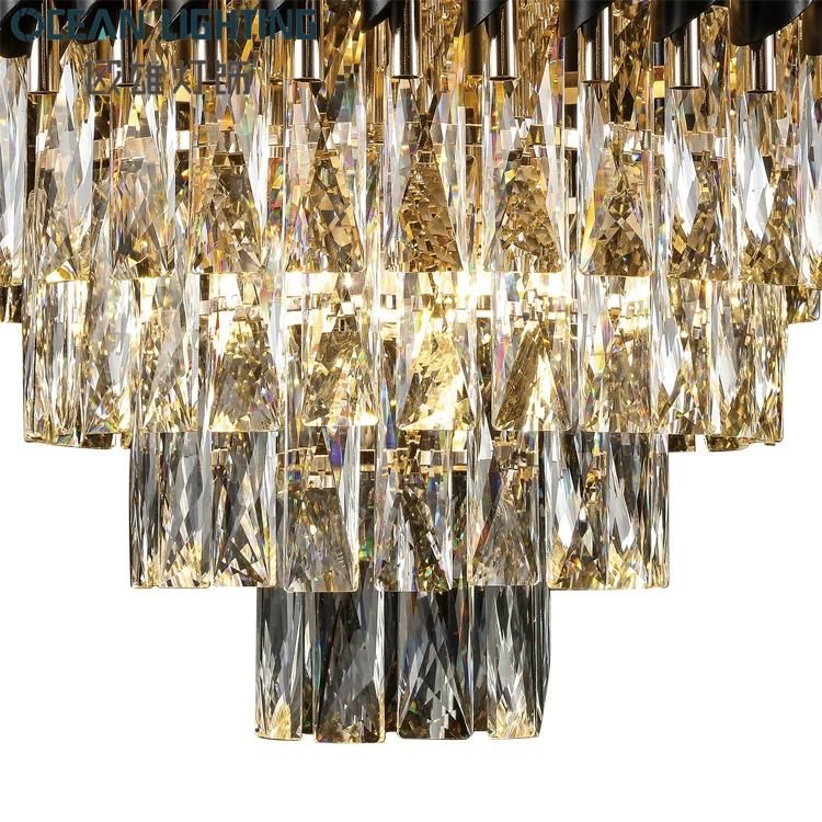 Black Crystal LED Lighting Cake Stand Crystal Pendant Chandeliers