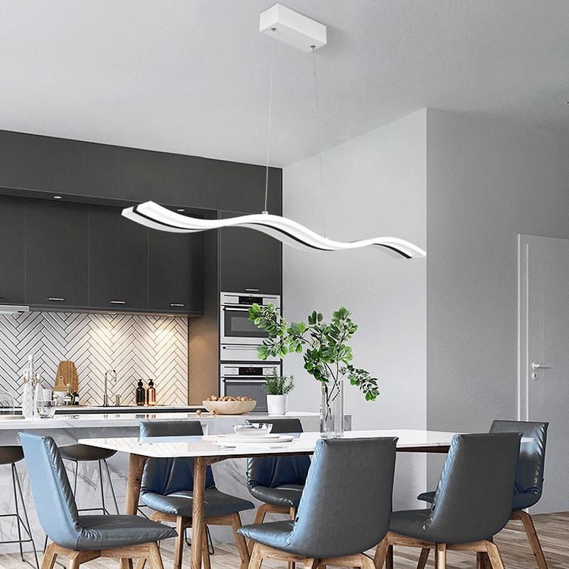 Modern Pop Dimmable Hanging Adjustable Acrylic Light Wave LED Pendant Lamp