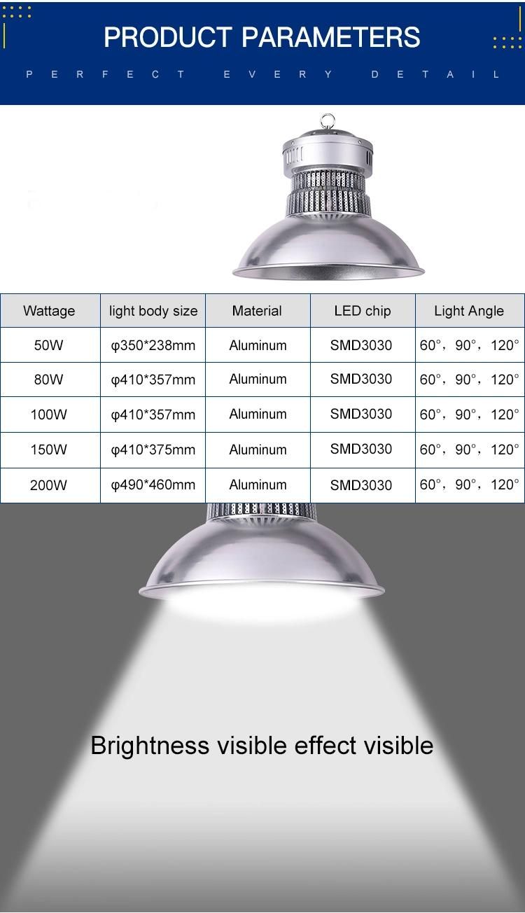 Aluminum Housing 50W 100W 150W 200W LED High Bay Light