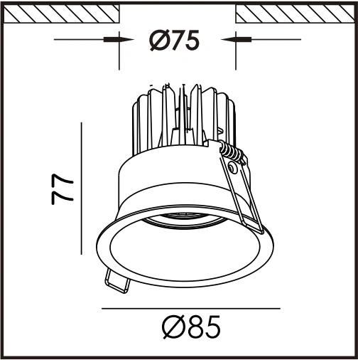 R6867 Deep Anti-Glare LED Downlight Used for Engineering