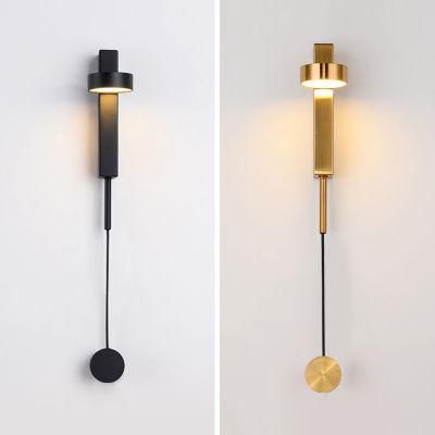 LED Bedside Lamp Wall Lamp Nordic Creative Design Simple Aisle Rotatable Dimmable Room Bedroom Lamp