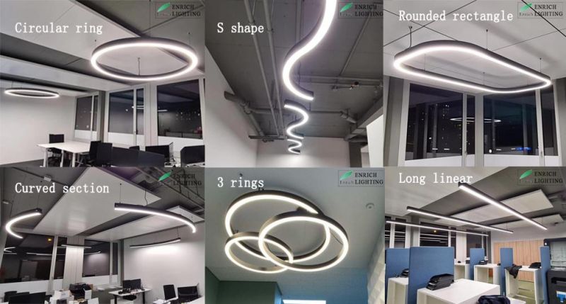 DIY Style 75X75mm Profile LED Linear Light Office Pendant Profile Light 1.2m 1.8m 2.4m