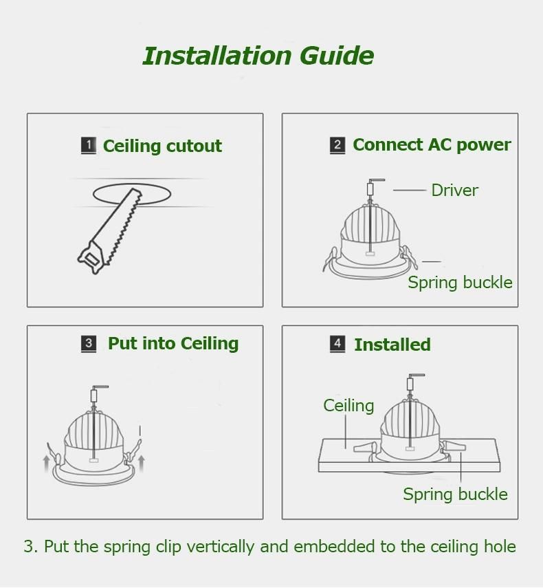 Dimmable Ceiling Light Round Recessed LED Down Light Indoor Aluminum 7W 15W 18W 30W COB LED Downlight with LED Dimming Controller