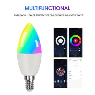 Assistant Alexa 9W WiFi RGB E26 E27 B22 Dimmable SMD Lights Raw Material Lamp Home LED Smart Bulb