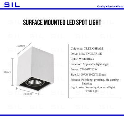 Good Quality Modern Housing Recessed Aluminum 15watt LED Commercial Spotlight