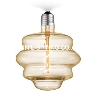 Dimmable Decorative Amber Clear Smoke Glass LED Spiral Filament Light Bulb