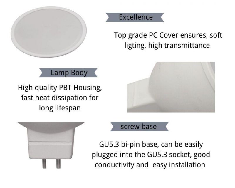 Energy Saving LED Bulbs MR16 Decorative Spotlight Gu5.3 6W LED Lamps with Ce RoHS
