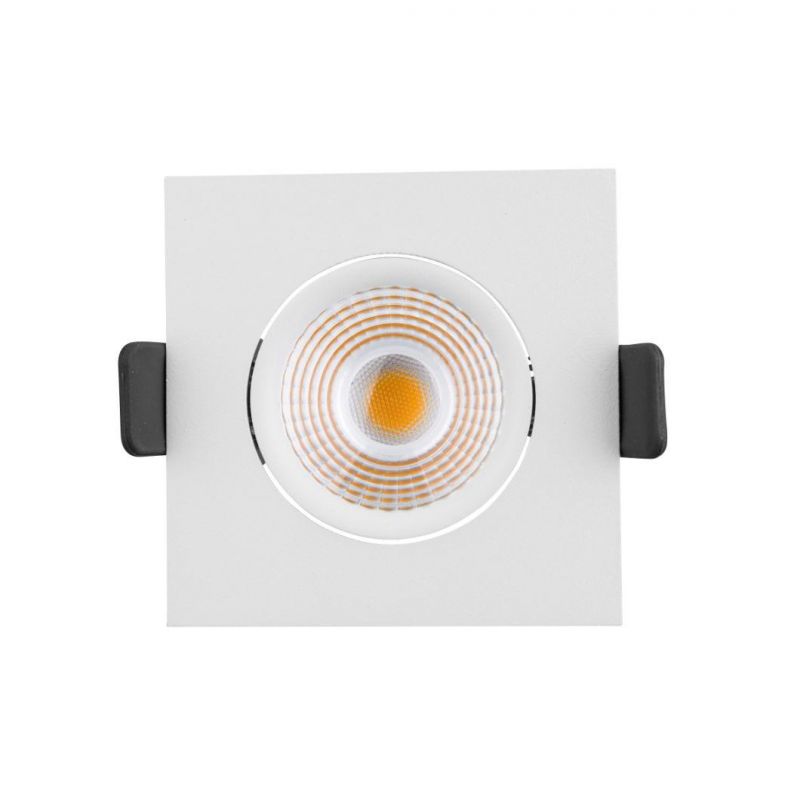 China Manufacturer IP44 6W/10W Cast Aluminum Adjustable COB LED spotlight Square shape Ceiling Recessed led downlight