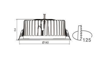 CE RoHS SAA Certificates LED Light 125mm Cut out SMD Recessed Downlight