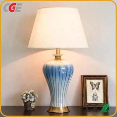 Chinese Ceramic Vase Blue Ceramic Table Lamp Hotel Table Lamp