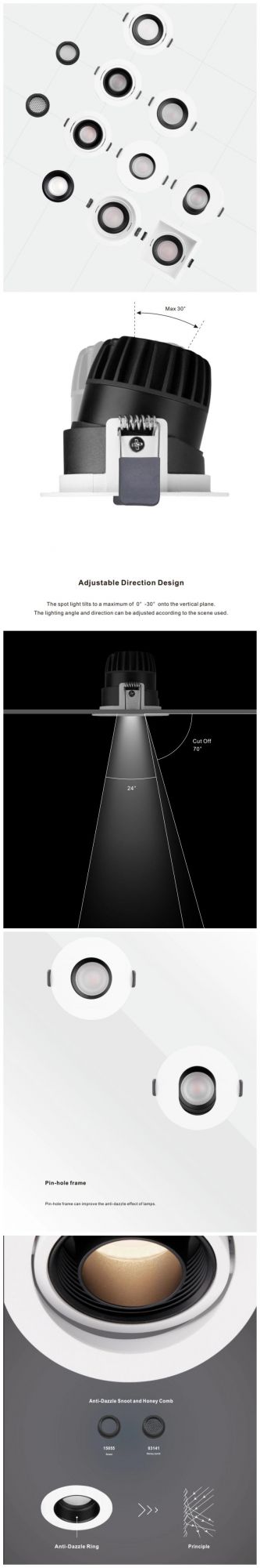 R6904 6W / 10W Aluminum Commercial Indoor Cobled Light Spot Light