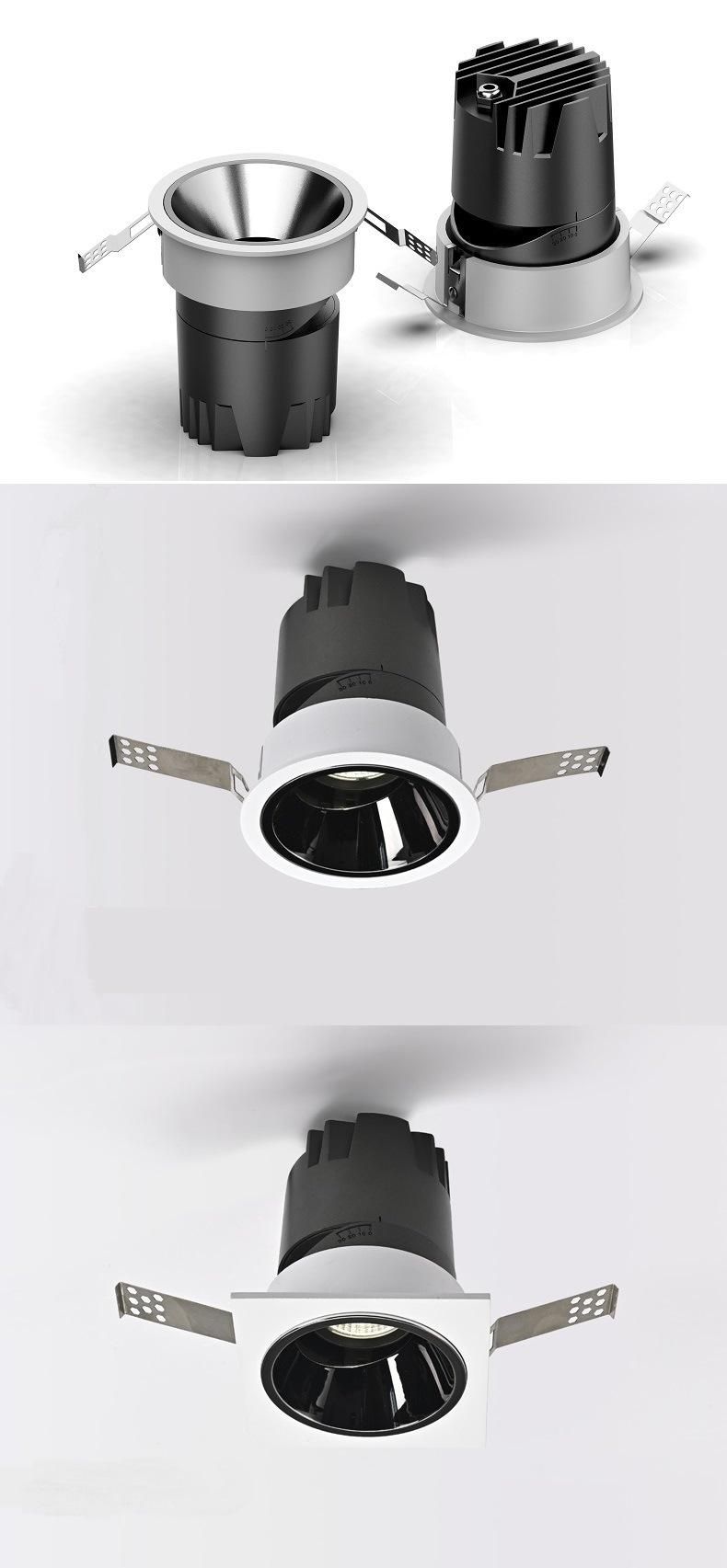 High Quality Wholesale Cool White Daylight 20W COB LED Ceiling Adjustable Antiglare Square Recessed LED Downlight Light