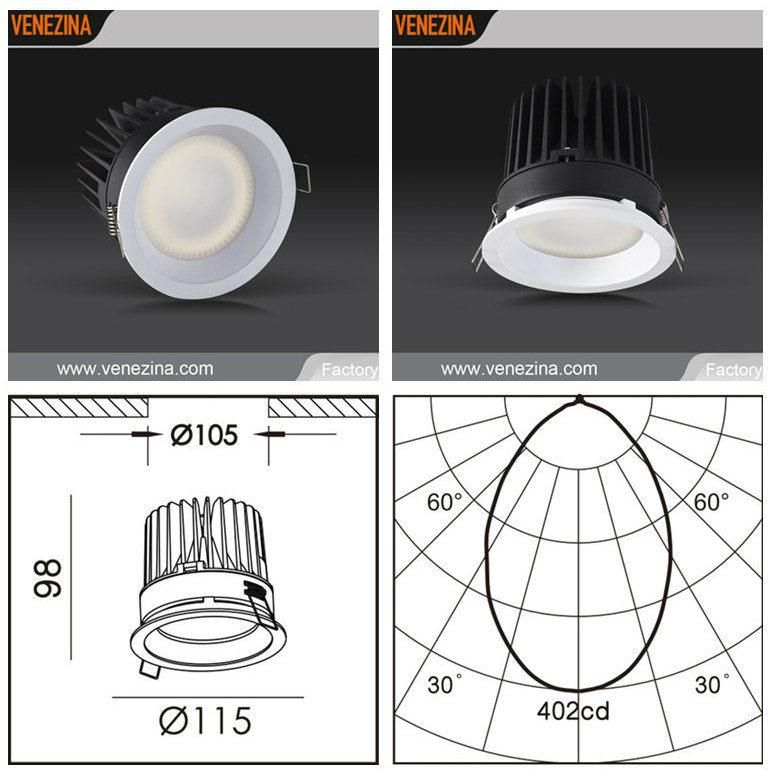 High Competitive Cast Aluminum with Acrylic Diffuser LED Recessed Downlight