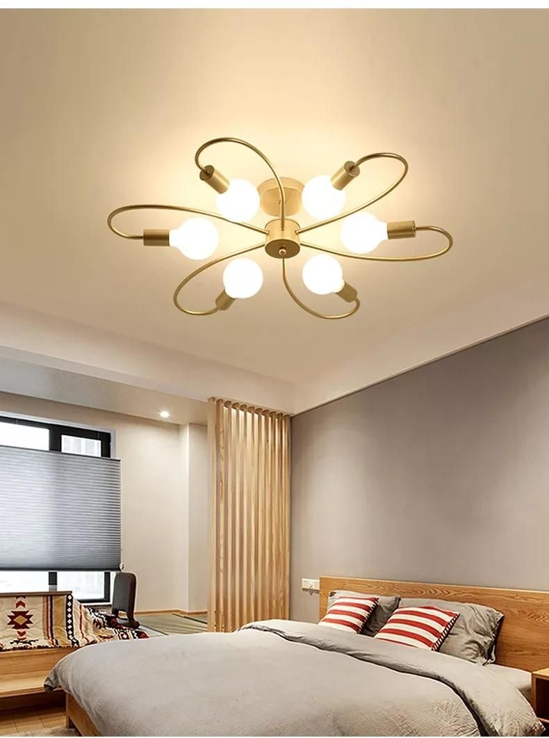 Simple Hanging Decorative Ceiling Pendant Lights Circle Rings Acrylic Gold Luxury Modern LED Chandelier