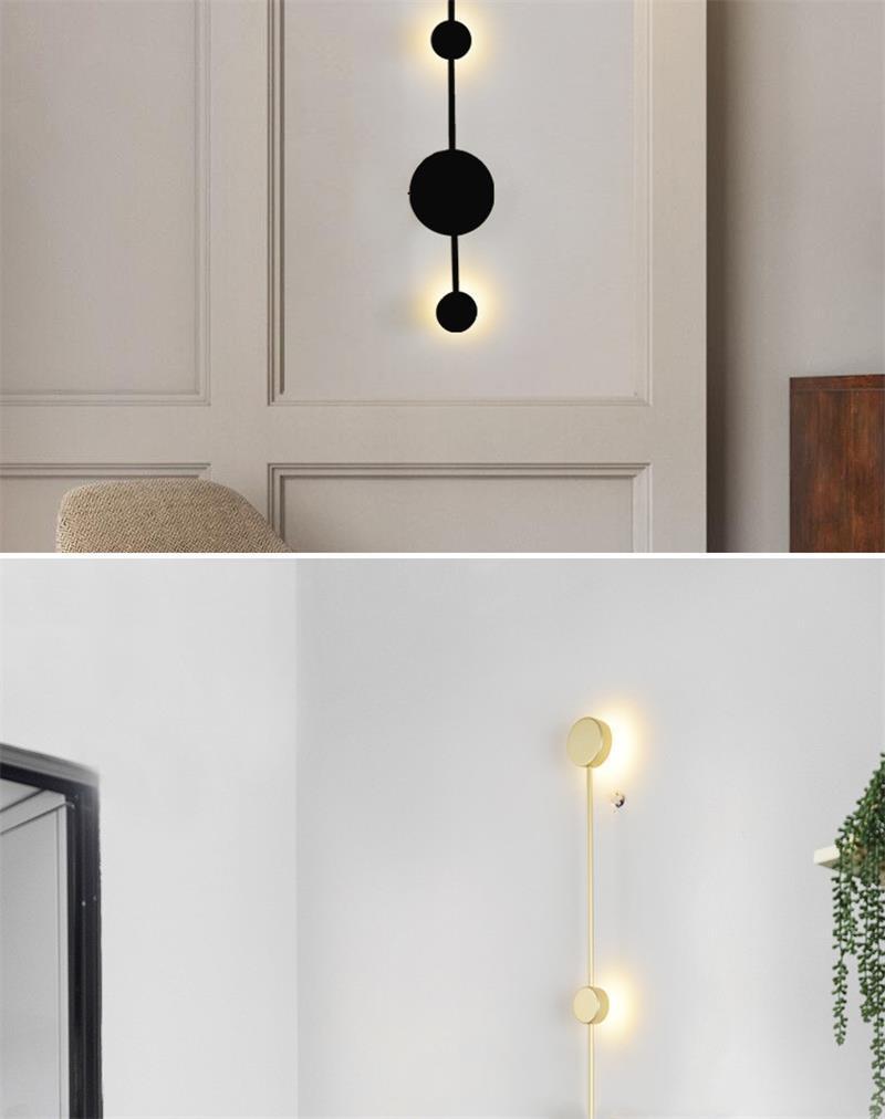 Modern Nordic Atmosphere Line LED Wall Lamp Simple Bedroom Bedside Hotel Corridor Aisle Living Room Porch Light