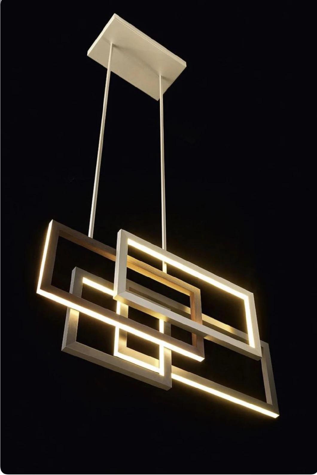 Masivel Lighting Modern Rectangle-Shaped LED Pendant Light for Hotel Chandelier LED Lighting