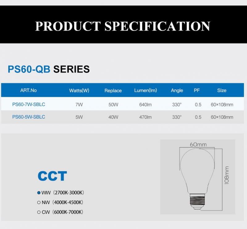 Full Glass LED Bulb PS60-Qb