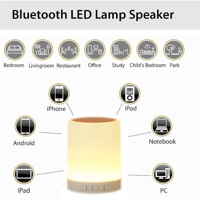 Bluetooth Speaker Pat Colorful Lamp Support Memory Card and Audio Cable 5 Color Change Lamp