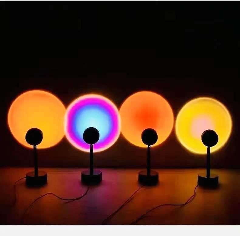 New USB 180/360 Degree Rotation Rainbow Projection Lamp LED, Romantic Visual LED Light Sunset Light