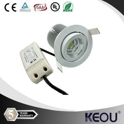 SAA Ce Saso Silver Housing 9W/10W COB LED Downlight