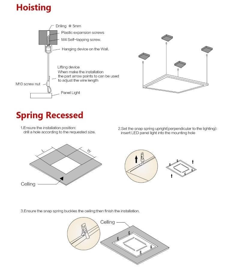 Recessed LED Panel Light Round Square 600X600 48W