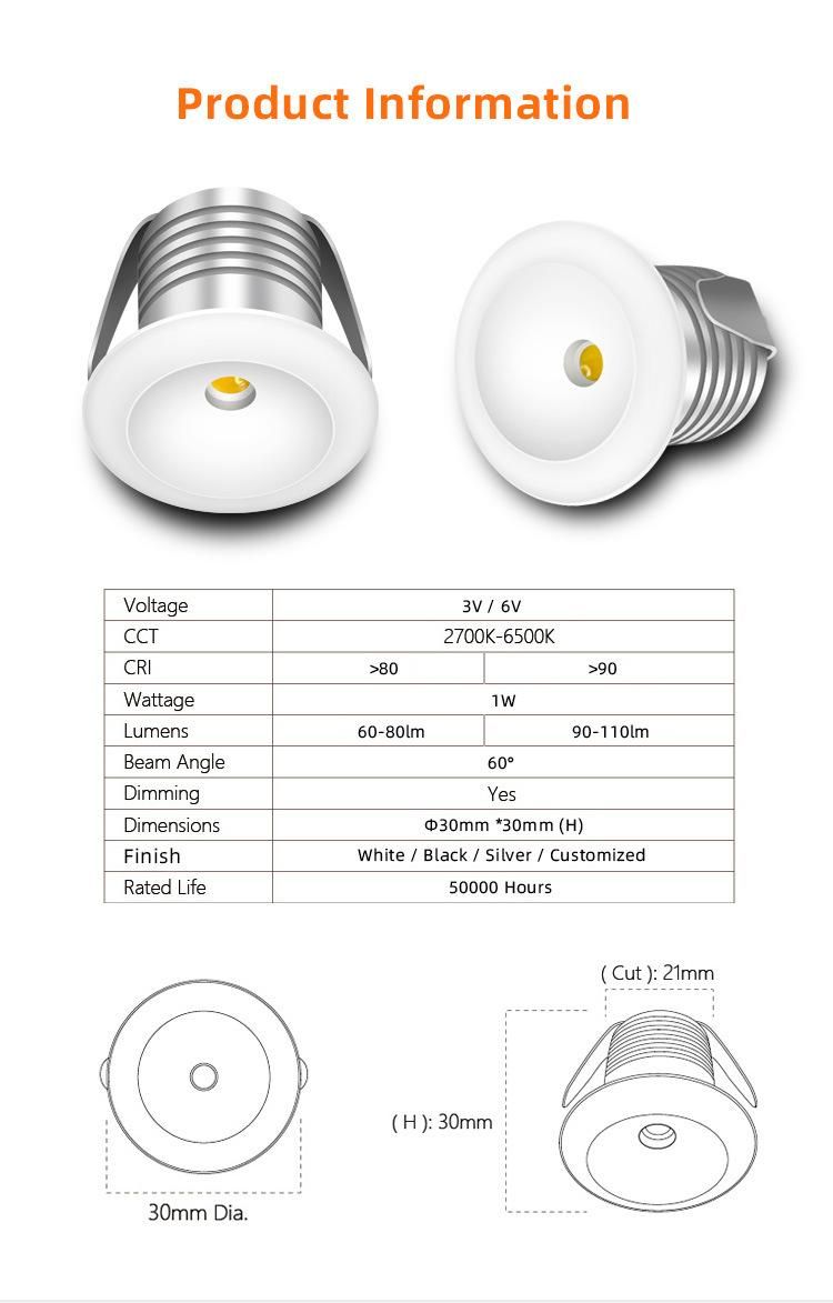 Recessed LED Spotlight LED Cabinet Light Under Cabinet Light 210