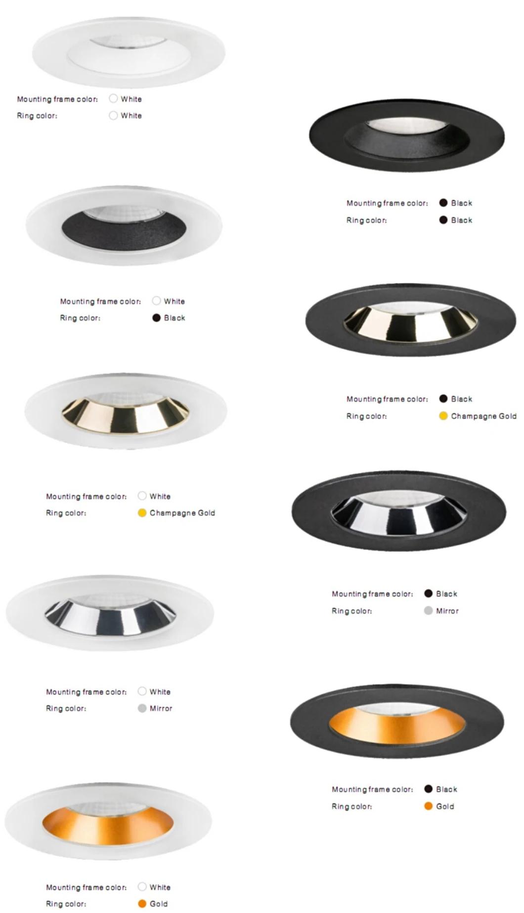 2020 New Round COB LED Spotlight IP44 15W LED Indoor Lighitng Fixture Ceiling Recessed LED Downlight