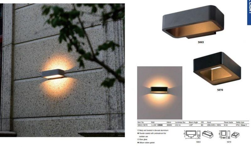 6W Warm White LED Outdoor Garden Wall Light